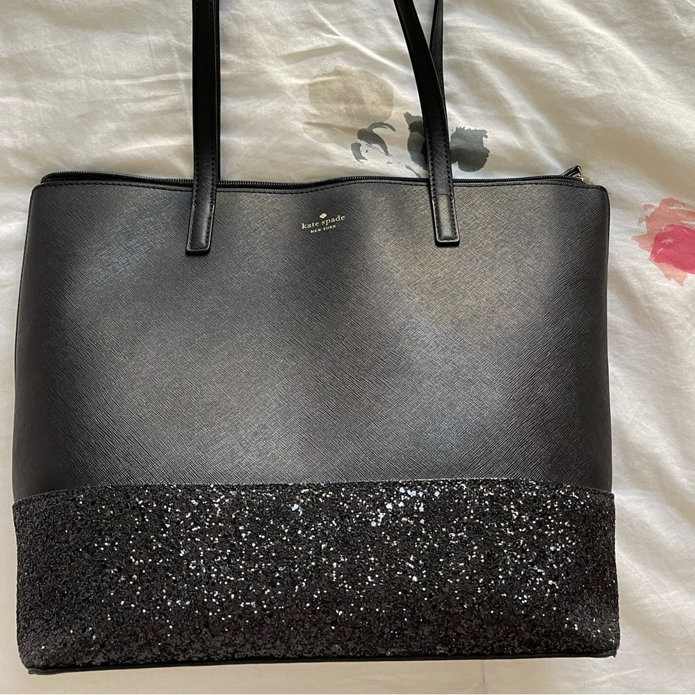Kate Spade Greta court penny glitter large tote